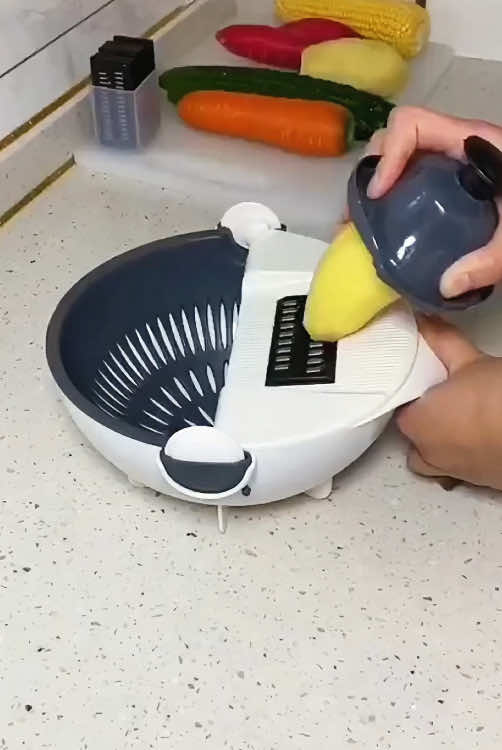 9in1 Magic Vegetables Slicer + Drain Basket For Kitchenware#fyp #tiktok 