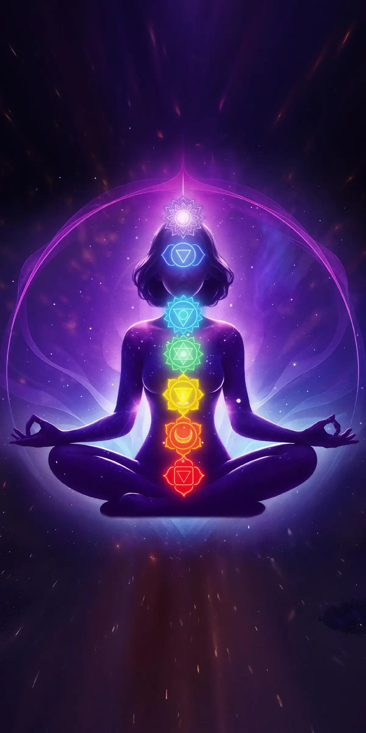 Los chakras son centros de energía ubicados a lo largo de la columna vertebral, desde la base hasta la coronilla, y cada uno se asocia con diferentes aspectos físicos, emocionales y espirituales. En sánscrito, 