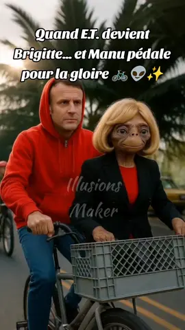 Spielberg n’avait pas prévu cette version 😂🚲👽 #et #parodie #cinema #brigittemacron #emmanuelmacron 