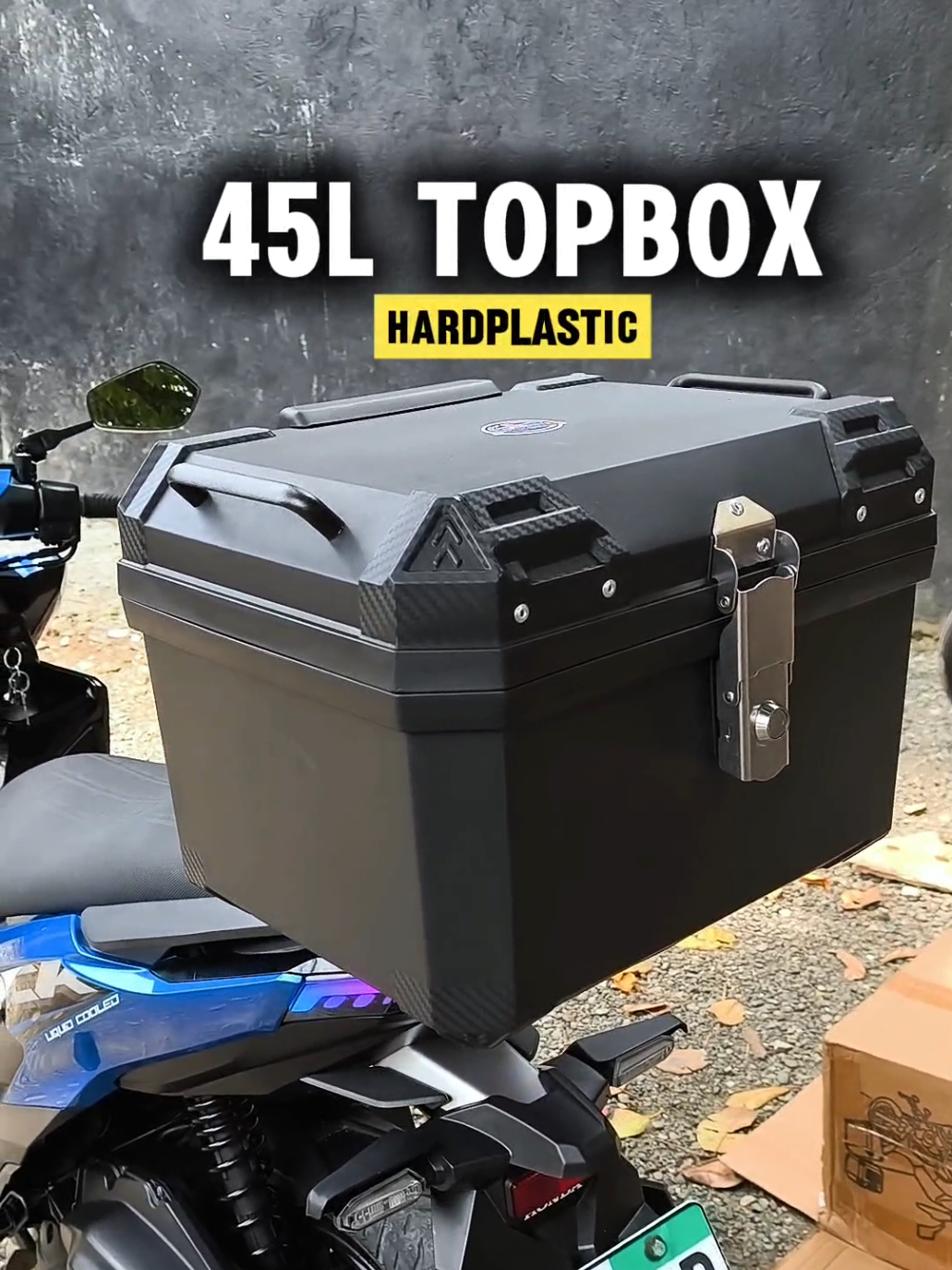 #45L Topbox w/ Leather case✅ + baseplate✅+ 2keys✅ #45ltopbox #motorcycletopbox #hardplastictopbox #TOPBOX 