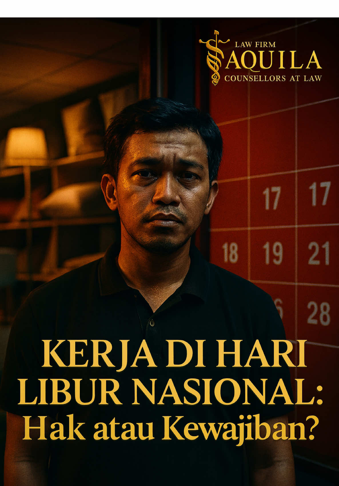 Kerja di hari libur nasional tanpa hitungan lembur? Itu bukan loyalitas, tapi pelanggaran hukum. ⚖️ Pasal 85 UU Ketenagakerjaan jo. UU Cipta Kerja menegaskan: pekerja tidak wajib bekerja di tanggal merah. Jika diwajibkan, perusahaan harus bayar upah lembur. ❌ Jika tidak, pengusaha terancam sanksi pidana sesuai Pasal 185 UU Ketenagakerjaan. Jangan biarkan hak Anda hilang. Pahami hukum, tegakkan keadilan. 🏢 AQUILA COUNSELLORS AT LAW 📍 Jl. Meranti No. 45 A – Pekanbaru, Riau. 📱 Konsultasi: 0813-7171-5388 📧 Email: admin@aquilalawfirm.co.id 🌐 www.aquilalawfirm.co.id 📸 Instagram: @aquila.lawfirm 🎵 TikTok: @aquila.lawfirm #HakPekerja #UUCiptaKerja #HukumKetenagakerjaan #EdukasiHukum #fyp 
