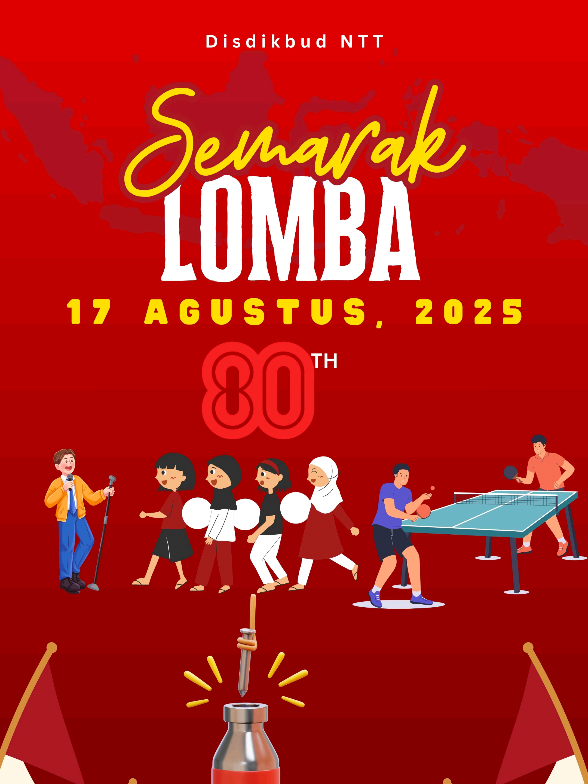 🎉 Semangat kemerdekaan ke-80 RI semakin terasa di lingkungan Dinas Pendidikan dan Kebudayaan Provinsi NTT. Melalui lomba yang diikuti oleh seluruh bidang, sub bagian, dan UPTD, kebersamaan dan sportivitas tumbuh dalam satu semangat :  “Bersatu Berdaulat, Rakyat Sejahtera, Indonesia Maju Berkarya untuk Pendidikan dan Kebudayaan.” Selamat kepada para pemenang 🏆, terima kasih atas partisipasi semua pegawai! 🇮🇩 #hutri#nttmembaca #nttmenulis #literasintt#ayobangunntt 