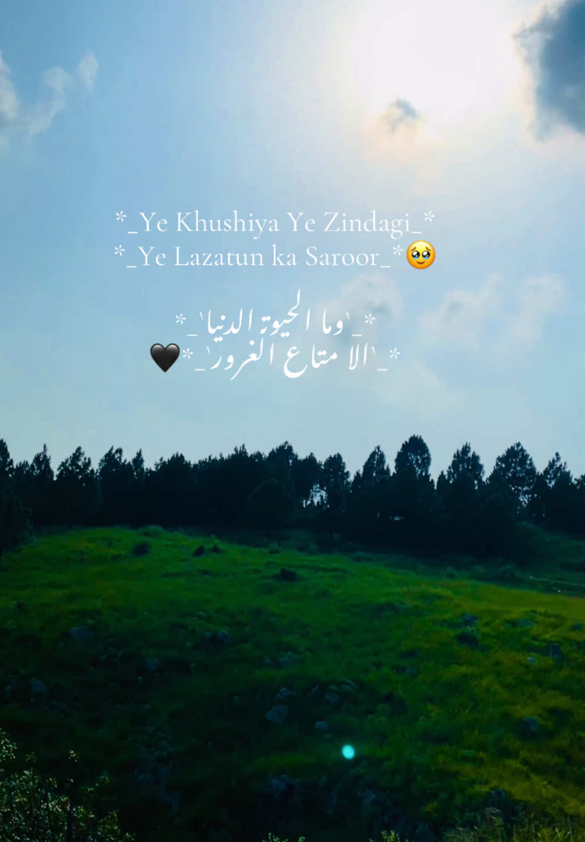 *_Ye Khushiya Ye Zindagi_* *_Ye Lazatun ka Saroor_*🥹 #abdulrehmanbangash804 #abbottabad #greenview #beautylook #hazarawal #AM😌 #dilkebaat🌅💔🥀trendingmusicontiktok🤙✌🏻⚡️❤️ #viraltiktok #foryou #video 