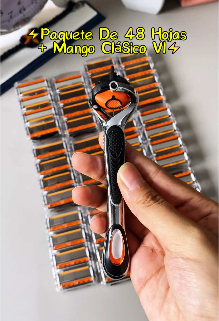🪒 48 cuchillas + mango V1: Afeitado perfecto cada día #afeitar #afeitado #afeitadoclasico #wetshaving #shaveoftheday #shaving  #mensGrooming #barberia #barberlife #fade #razor #tiktokshoplabordaysale 