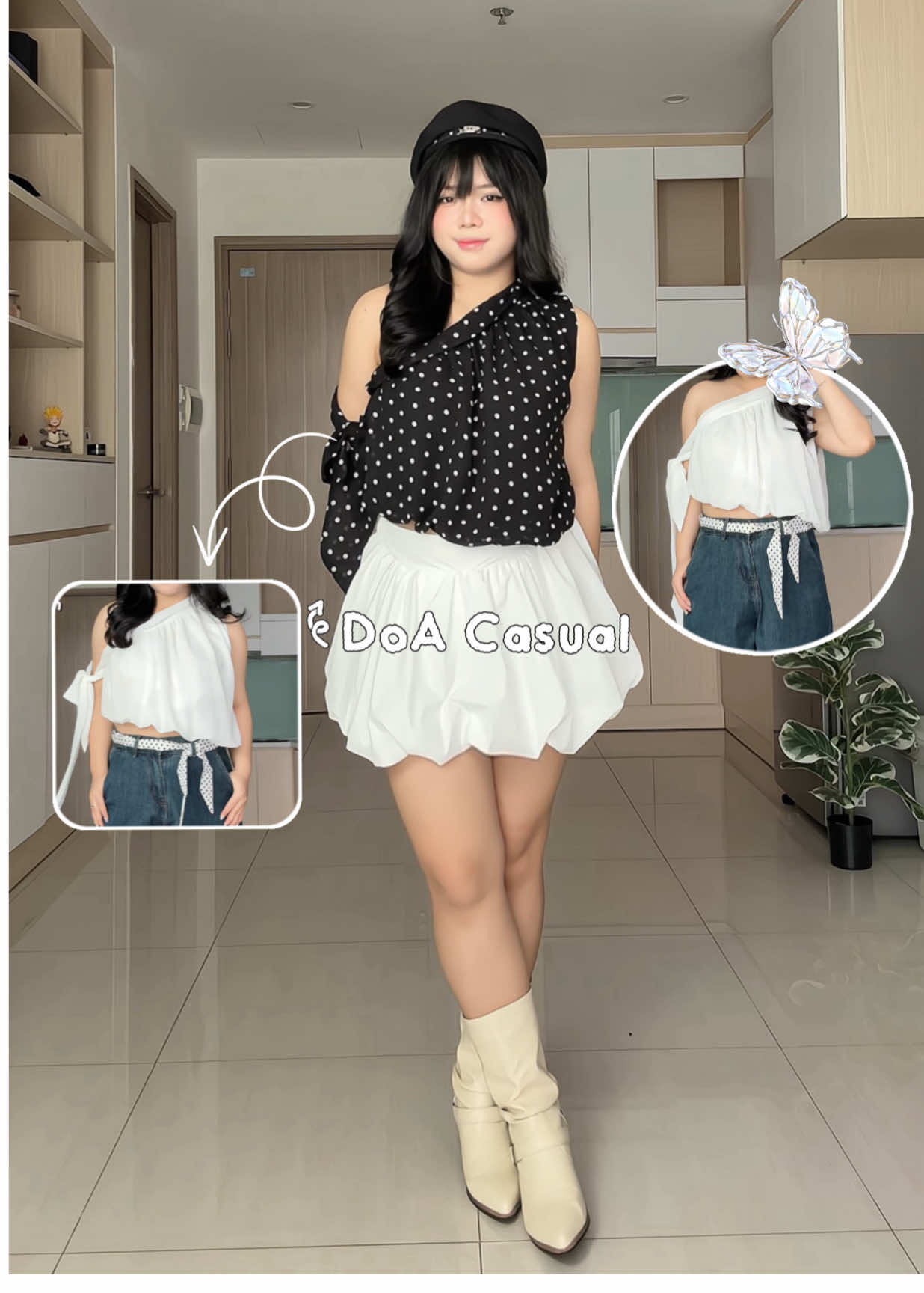 60kg | Áo lệch vai #DoACasual nữ tính cực lun 🖤 #doacasual #review #fyp 