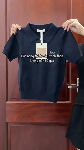 Áo len Deliz thêu nơ màu xanh than siêu tôn da  #aolennu #aolenthietke #aolentieuthu #aolenpolo #deliz @DELIZ VN 