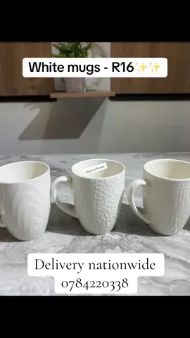 White mugs at gracehome Delivery nationwide  0784220338 #fyp#tiktok#whitemugs#gracehomewaresa #coffee 