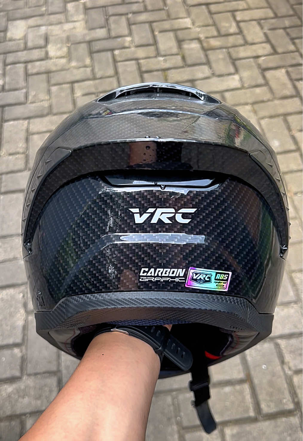 YAKALI GAK CO VRC🫵🏻😎 #vrc #carbon #helmet #helmfullface #helmetloverindonesia 