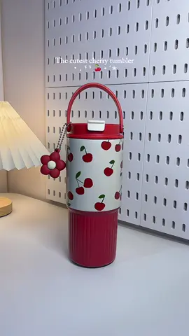 The cutest cherry tumbler✨Got this for only 200+ pesos❤️ #tumbler #watertumbler #tumblersoftiktok #tumblerwithstraw #cherrytumbler 