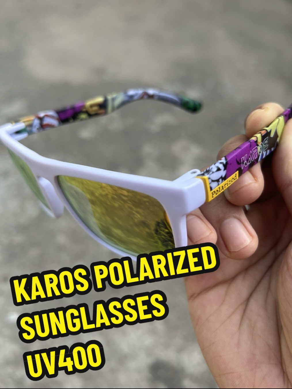 UV400 Polarized Black Eyeglasses, KAROS, Unisex, Fishing Glasses, Classic Style, Suitable for Sports, Brought with Leather Gloves, Matte Sunglasses Eyewear Gift Item  #karos #sunglasses #polarizedsunglass #uv400 