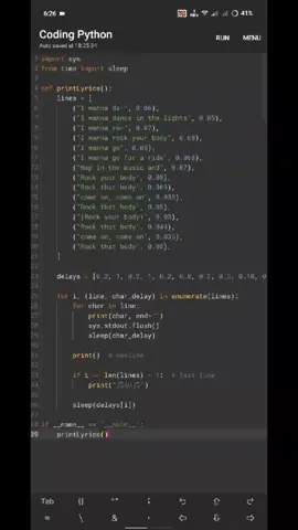 I wanna ro- #Python#CodingVibes#PythonLyrics#CodeLife