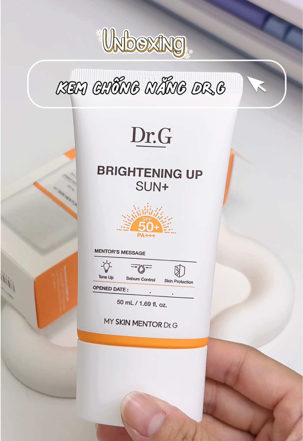 Muốn nâng tone mà còn kiềm dầu thì em Dr.G vạch cam này mà triển nha mấy b 👍🏻❤️ #unboxingvideo #kcndrg #drg 