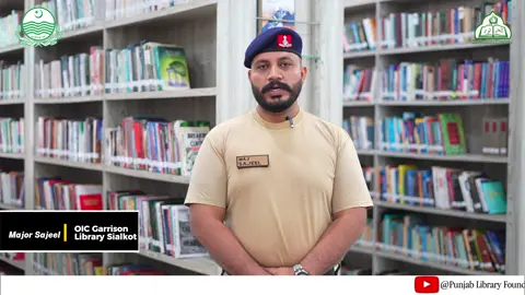 Maj Sajeel offering his valuable words to the gathering at Garrison Library, Sialkot.