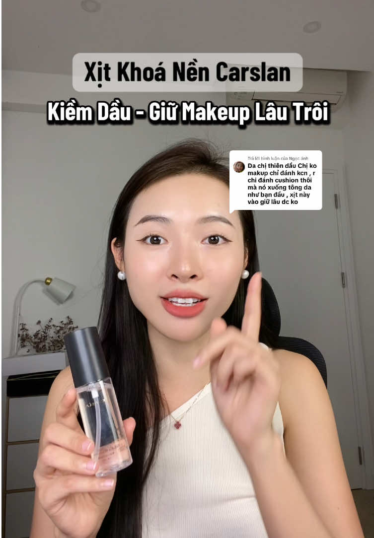 Trả lời @Ngọc ánh Lấy màu đen xịt khoá nền kiềm dầu Carslan ạ #vananhonni #xitkhoanen #makeupfixer #makeupfixerspray #carslan 