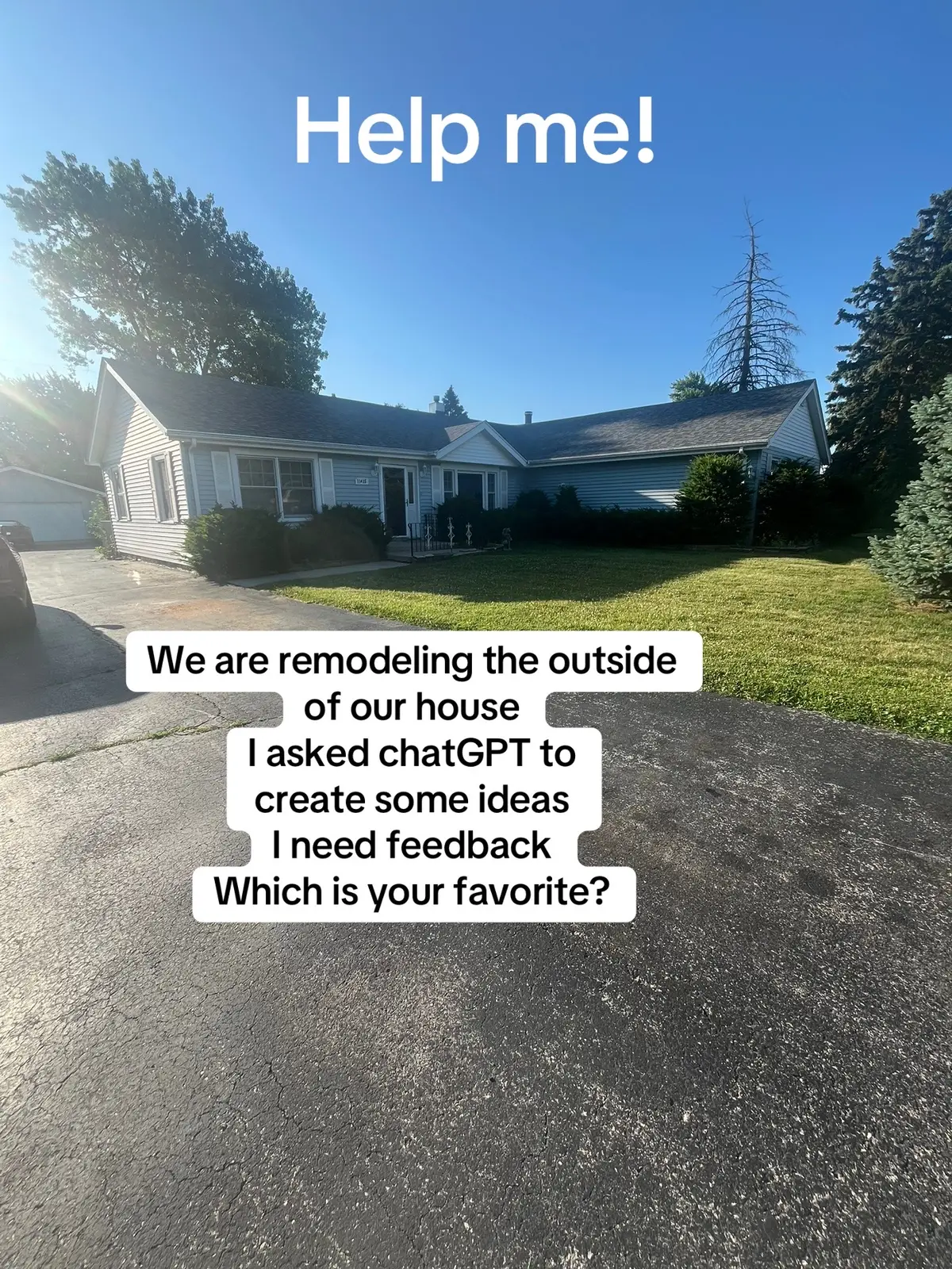 Help me. My biggest concern is minimizing outdoor maintenance. With young kids that just isn’t something we have the time for. Which one is your favorite? Have any other ideas I would love to hear them! #homerenovation #helpme #landscape #fyp #sahmlife 