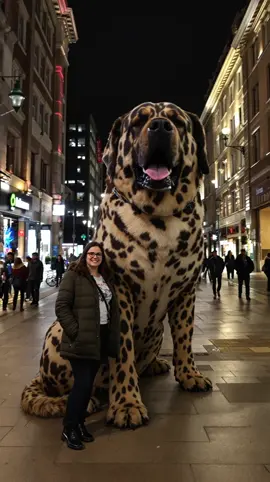 Massive Dog in Town🌃😅🐶 #fyp #animals #dogs #giantdog #ai 
