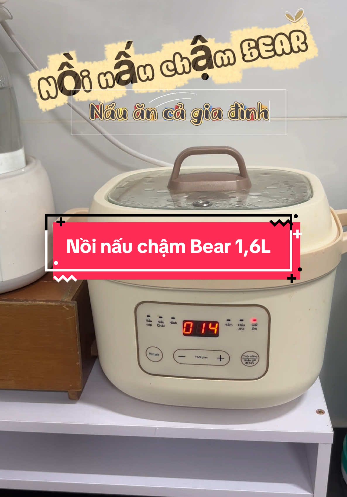 Nồi nấu chậm Bear 1,6L tiện cho gia đình có bé nhỏ và nấu ăn cho cả gia đình rất tiện lợi #noinaucham #noinauchambear #andam #mochi日本 #mevabe 