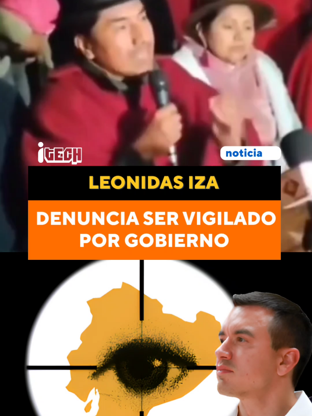 La Conaie denunció un atentado contra Leonidas Iza, señalando que agentes de inteligencia irrumpieron en su comunidad durante la noche. El dirigente responsabilizó directamente al presidente Daniel Noboa y a su Gobierno por su seguridad y su vida. #Noticia 