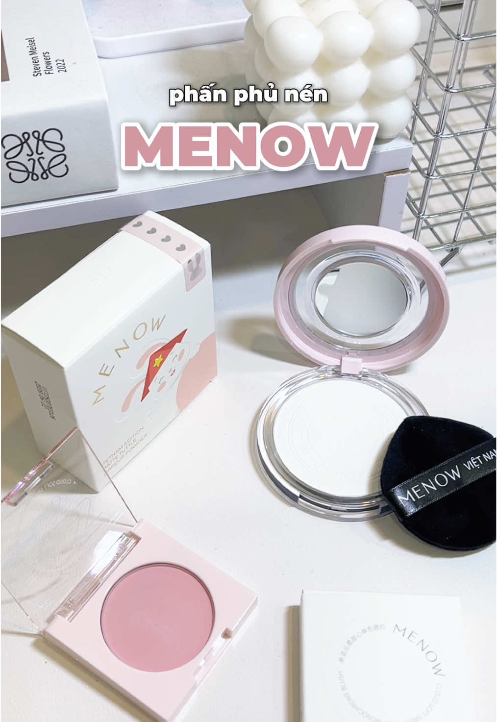 Phấn phủ nén MENOW tặng má hồng khi lên đơn nữa nè 💕 #menow #phanphu #phanphukiemdau #phanphunen #xuhuong 