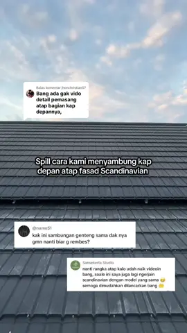 Membalas @jhonchristian57 Berikut cara yang kami pakai untuk memasang kap depan dan belakang pada fasad atap scandinavian nya yaa. Tahap finishing akan di up vt setelah pengerjaan. 