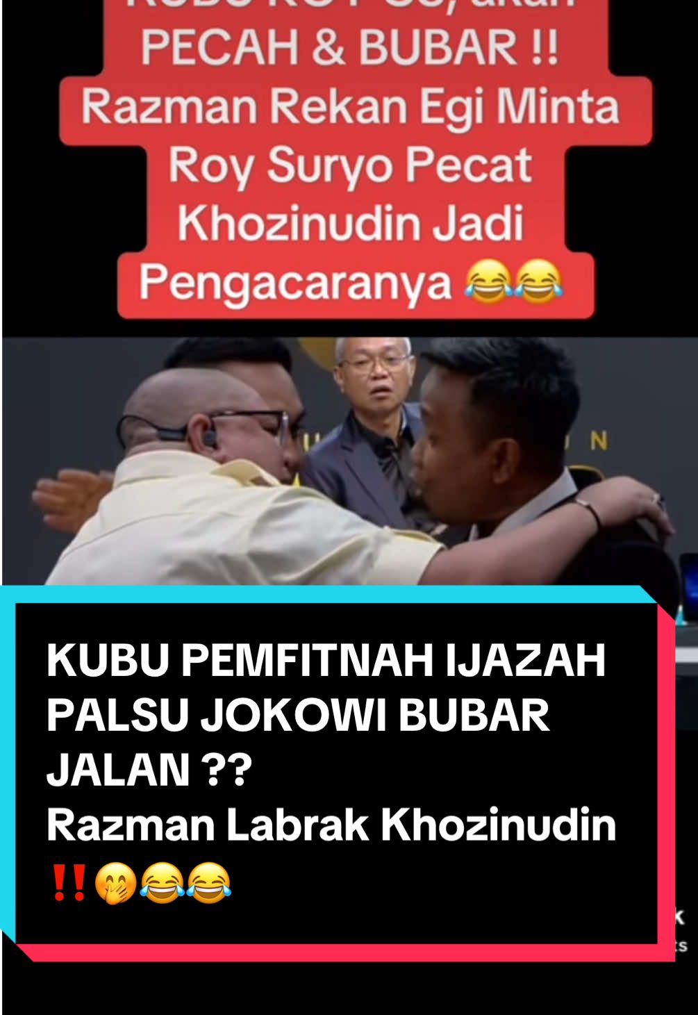 KUBU PEMFITNAH IJAZAH PALSU JOKOWI BAKAL BUBAR JALAN‼️ Razman Rekan Egi Suzana Tuduh Khizinudin PENDUSTA⁉️ Minta Roy Suryo Pecat Khozi jadi Lawyernya ??🤭🤭😂😂 #fypviralシ #fyp #foryou #jokowi #ijazahpalsu  