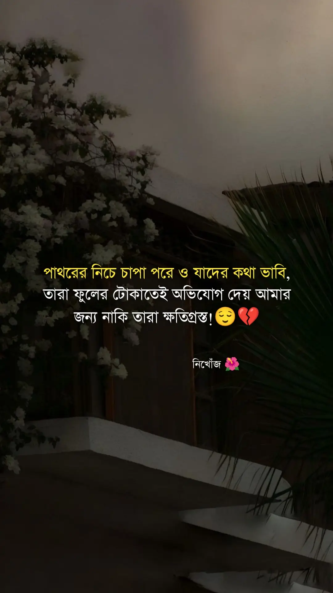 পাথরের নিচে চাপা পরে ও যাদের কথা ভাবি, তারা ফুলের টোকাতেই অভিযোগ দেয় আমার জন্য নাকি তারা ক্ষতিগ্রস্ত💔😌#fypシ゚ #foryou #foryoupage #nikhonj_9415 