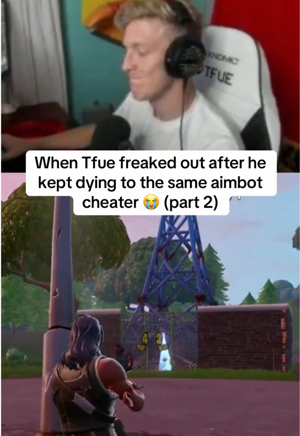 When Tfue freaked out after he kept dying to the same aimbot cheater 😭 (part 2) #viral #fortnite #fortniteclips #fortnitememes #tfue 