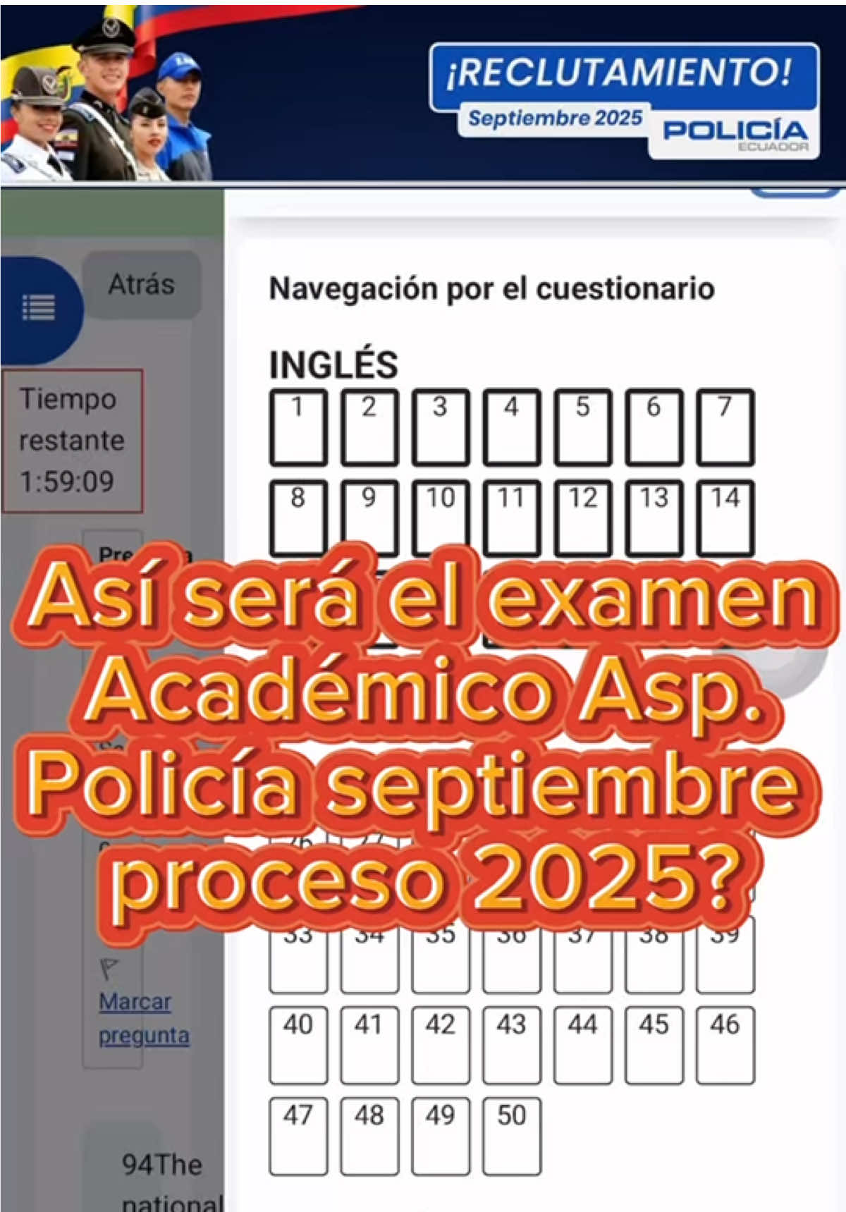 Así será el Examen Académico Policía Nacional 2025 🚔. En septiembre inicia el proceso y muchos se quedan fuera por no prepararse a tiempo. ⏳ Nosotros te entrenamos paso a paso en todas las materias (inglés, matemáticas, lenguaje, sociales) bajo modalidad online y presencial en Guayaquil. 📚 Simulacros reales y simuladores similar al día de la prueba  🔥 Técnicas de velocidad y concentración 💪 Preparación psicológica y física 👉 Escríbenos tus dudas y te ayudamos  Instructor & Psicólogo Paúl Díaz Experto en procesos de preparación para aspirantes a la Policía y Fuerzas Armadas. #0996746298instructorpauldiaz #aspiranteapoliciaseptiembre2025 #aspiranteapoliciadirectivoseptiembre2025 #AspiranteAPolicíaSeptiembre2025 
