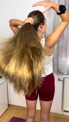 Ponytail in progress 🙃 #ponytail #thickhair #rapunzel #blondehair #lionsmane 