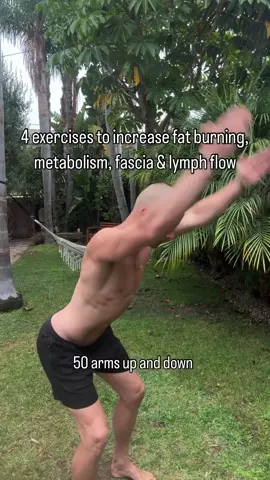 Another 4 moves I’m doing daily in my morning routine Most people try to burn fat by working out harder. But if your fascia is locked, lymph is stagnant, and your nervous system is stuck in tension, your metabolism never fully switches on. These 4 moves unlock flow and fat burning at the root level. Perform 50 reps each: 	 1. Arms up and down Activates lymphatic circulation through the upper body. Creates a fascial wave through the spine, restoring fluidity and movement. 	 2. Chest opener Unwinds tight fascia around the lungs and heart. Expands breath capacity, improves circulation, and increases oxygen delivery for true fat metabolism. 	 3. Good mornings Hydrates and lengthens the fascia of the hamstrings and lower back. Switches on the posterior chain, which raises metabolism and stabilizes posture. 	 4. Trunk twists Wring out the fascia around the organs and digestive system. Clears stagnation, stimulates lymph flow, and supports fat release and detoxification. When fascia is free and lymph is moving, inflammation drops, water retention clears, and metabolism accelerates. Fat burning becomes effortless because the system is no longer blocked. Do this before coffee. Your body will feel lighter, digestion will fire up, and your mind will sharpen. My next face fascia class is August 30th,click link join @mikerholland let’s help millions to heal ♾️🫂♾️ #heal #healing #fascia #mindfulmovemend