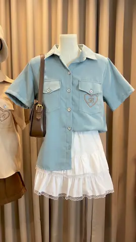 เสื้อเชิ้ตคอปก✨💙#เสื้อน่ารักๆ #แต่งตัวไปคาเฟ่ #ลุคแต่งตัว #เสื้อคอปก #เสื้อเชิ้ต 