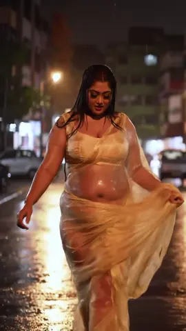 City lights + saree glow = pure magic ✨🌙 #CurvyActress #SilkSareeStyle #NightMood #SideViewShot #ElegantAndSensual 