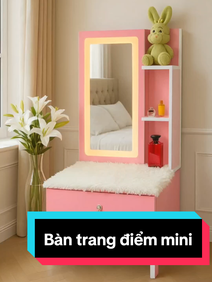 Bàn trang điểm mini có gương led #hienhuongnoi2 #bantrangdiem #bantrangdiemmini #bantrangdiemguongdenled 