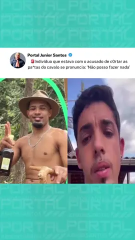 Indivíduo que estava com o acusado de c0*rtar as pa*tas do ca*valo se pronuncia: ‘Não posso fazer nada’ #noticias #viralvideos #cavalo #anacastela 