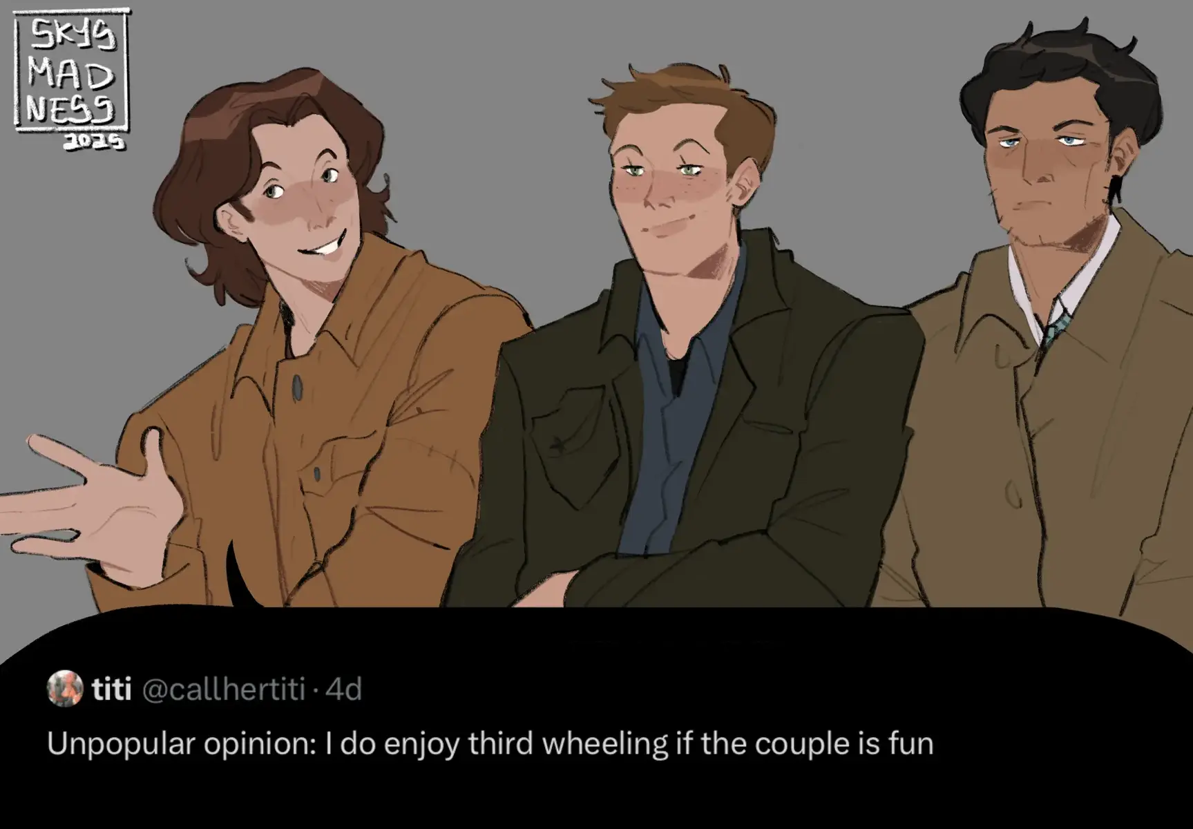 i love these three can you tell #spnfanart #destiel  #deanwinchester #samwinchester #castiel 