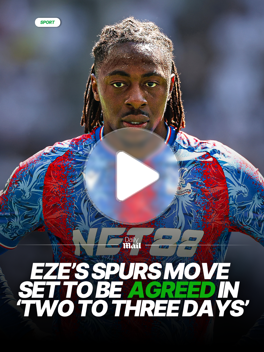 Eberechi Eze's move to Tottenham is expected to be agreed in the next ‘two to three days’ 👀✍️ #eze #news #tottenham #crystalpalace #Soccer