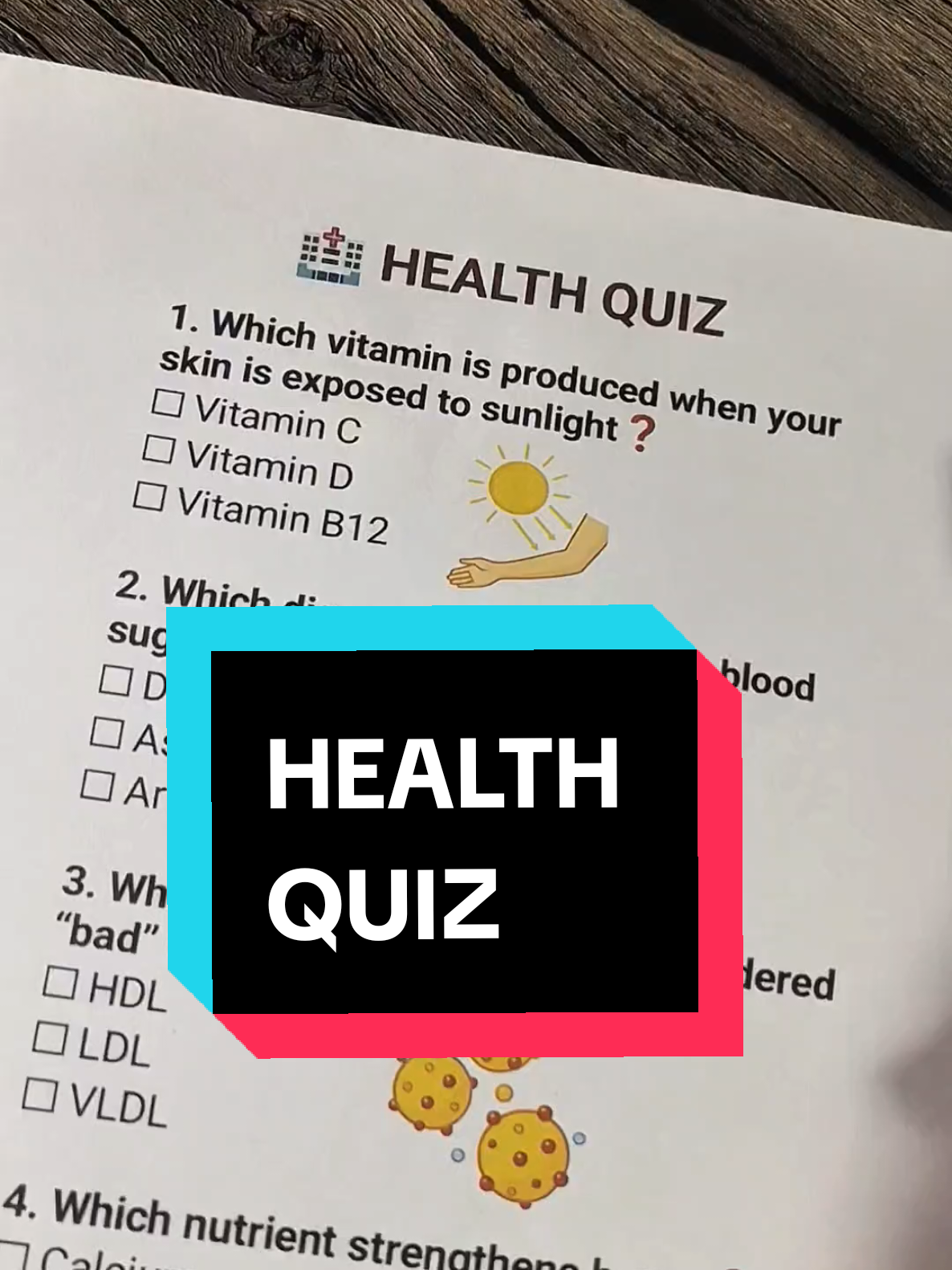 Health Quiz - Can you get 6/6? #health  #quiz #quiztime #trivia