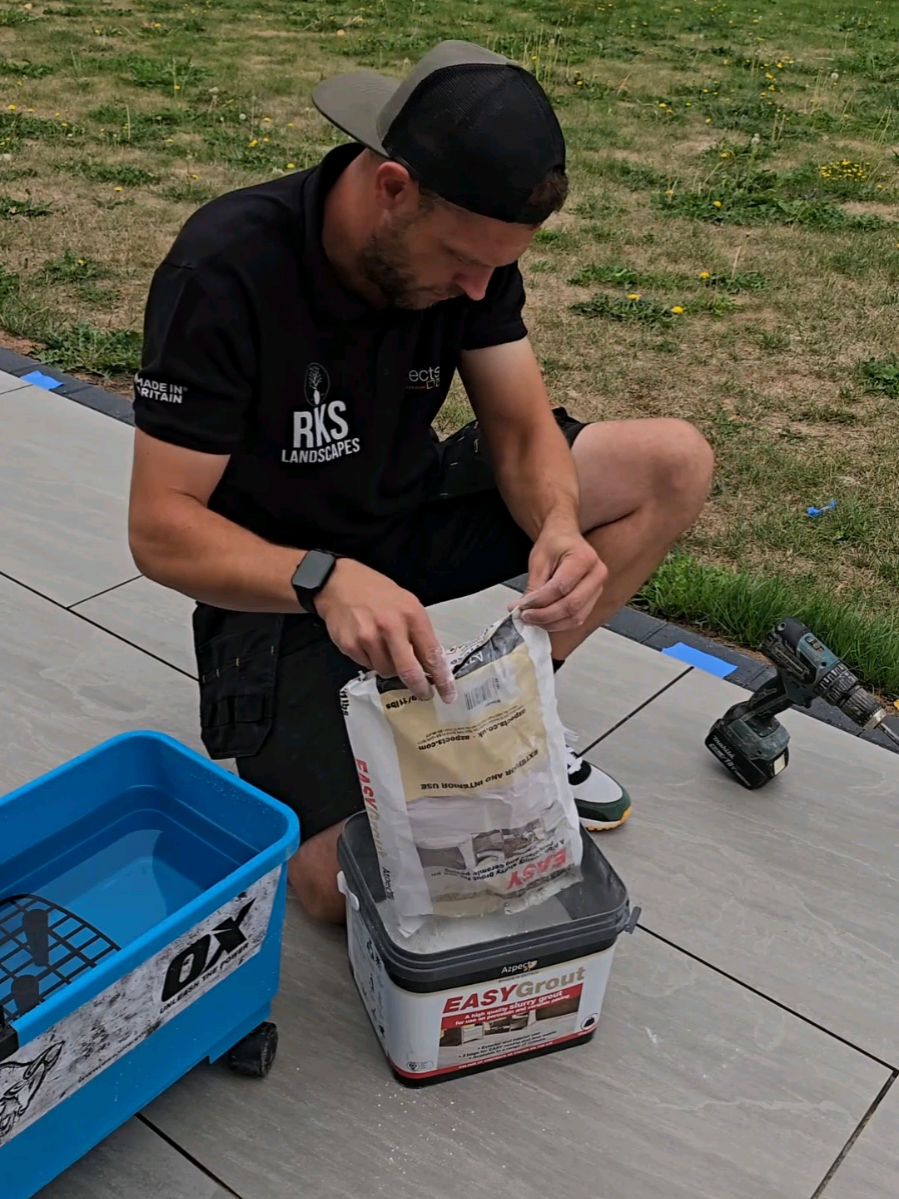Grouting time on The Dominator Project @Azpects  #fyp #tiktokk #patio #content  #reels 