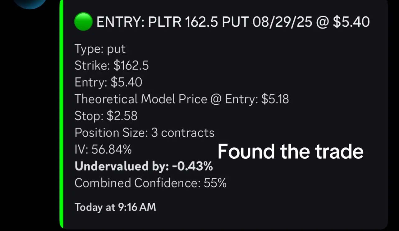 Comment if you want the discord to catch moves like this 📉 #pltr #tradingtips #optionstrader #quant #finance 