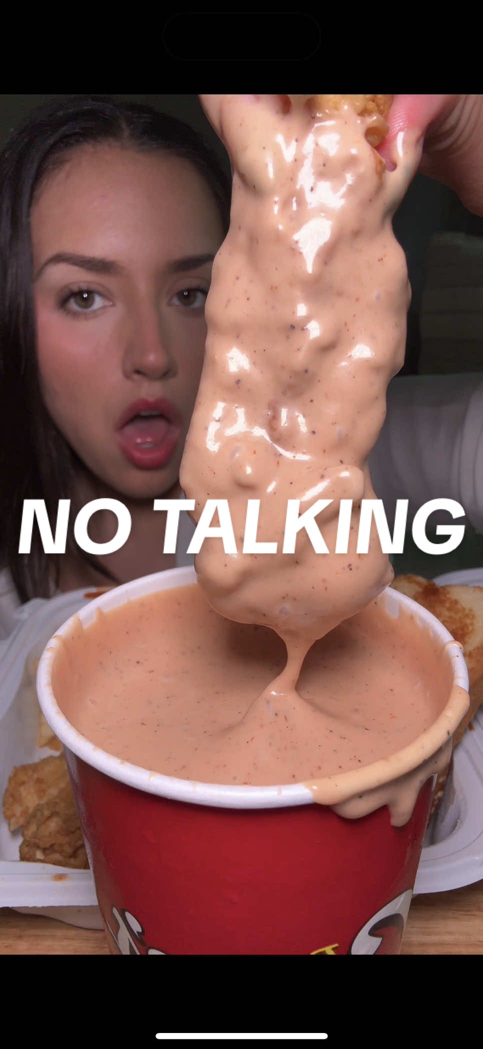 @Raising Cane's mukbang, no talking 🤫😋 FIRST time w/ the large sauce #raisingcanes #canes #chickentenders #saucy #fries #mukbang #eating #Foodie #notalking #foodasmr #eatwithme #fyp #viral 