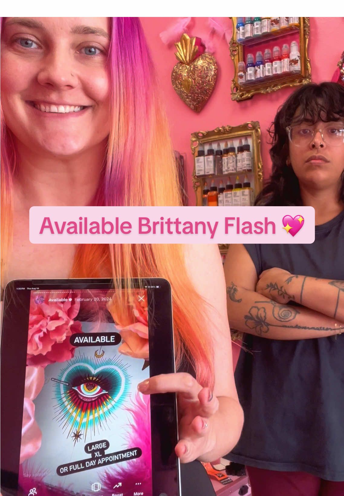 Brittany has availabile flash up for grabs 💖✨ check out her cool design and make sure to snag one before they go!  📲 Book now with Brittany through our Vagaro linked in bio!  #theplasticflamingo #tattooflash #daytonabeach #tattooshop #femaletattooartist 
