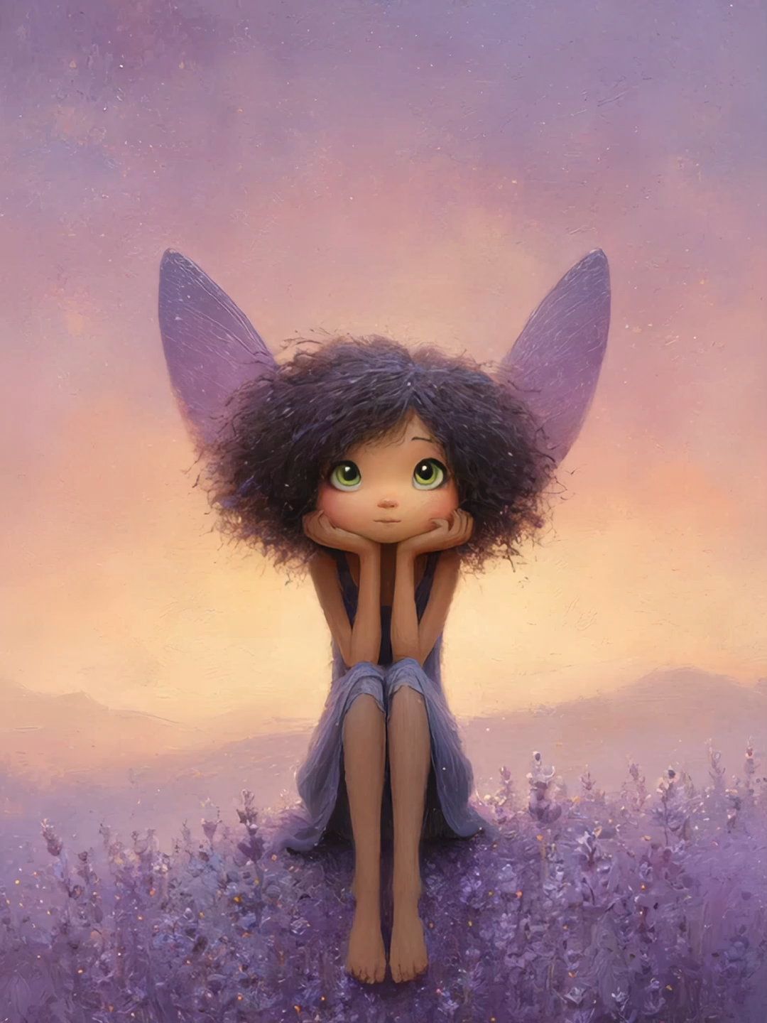 A quiet gaze, a peaceful mind,  On purple fields, a place to find.  The twilight whispers, soft and low,  Where gentle thoughts begin to grow. #cutefairy #whimsicalaesthetic #fairytale #lavenderfields #fantasyart #enchanting #dreamy #animatedwallpaper Le regard perdu dans les champs d'étoiles,  L'âme en suspens sous de doux voiles.  Là où le soleil s'endort sans bruit,  Dans le parfum des songes de la nuit. #fée #poésie #lavande #douceur #calme #fondecrananime