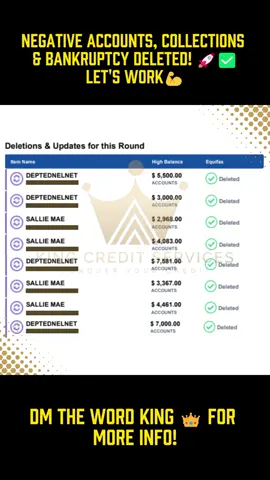 Let’s work 💪🏾 Real Results 🙌🏾 Have bad credit but don’t know what do?  Skeptical about the process?  Want to purchase a 🏡 or 🚗? Want a better financial future?  If the answer is yes to ANY of the questions, schedule a 🆓 call today to go over your report & answer all your questions!  Text KING to 844-689-0199  Hablamos español 🇲🇽 #kingcreditservices #creditmanagement  #creditrepair #askkingcredit #USA #california #sandiego #SDcreditrepair #mortgageloan #autoloan 
