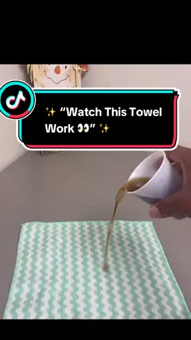 Spills happen… but these microfiber towels handle it like magic ✨ Watch how fast they soak up this dark drink with no problem! 👏 #MicrofiberTowels #CleanWithMe #HomeEssentials #CleaningHack #SpillProof