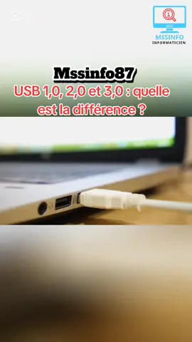 USB 1,0, 2,0 et 3,0 : quelle est la différence ? ما هو الفرق؟ #informatuque #ordinateur #mssinfo87 #informaticien #astuce_windows 