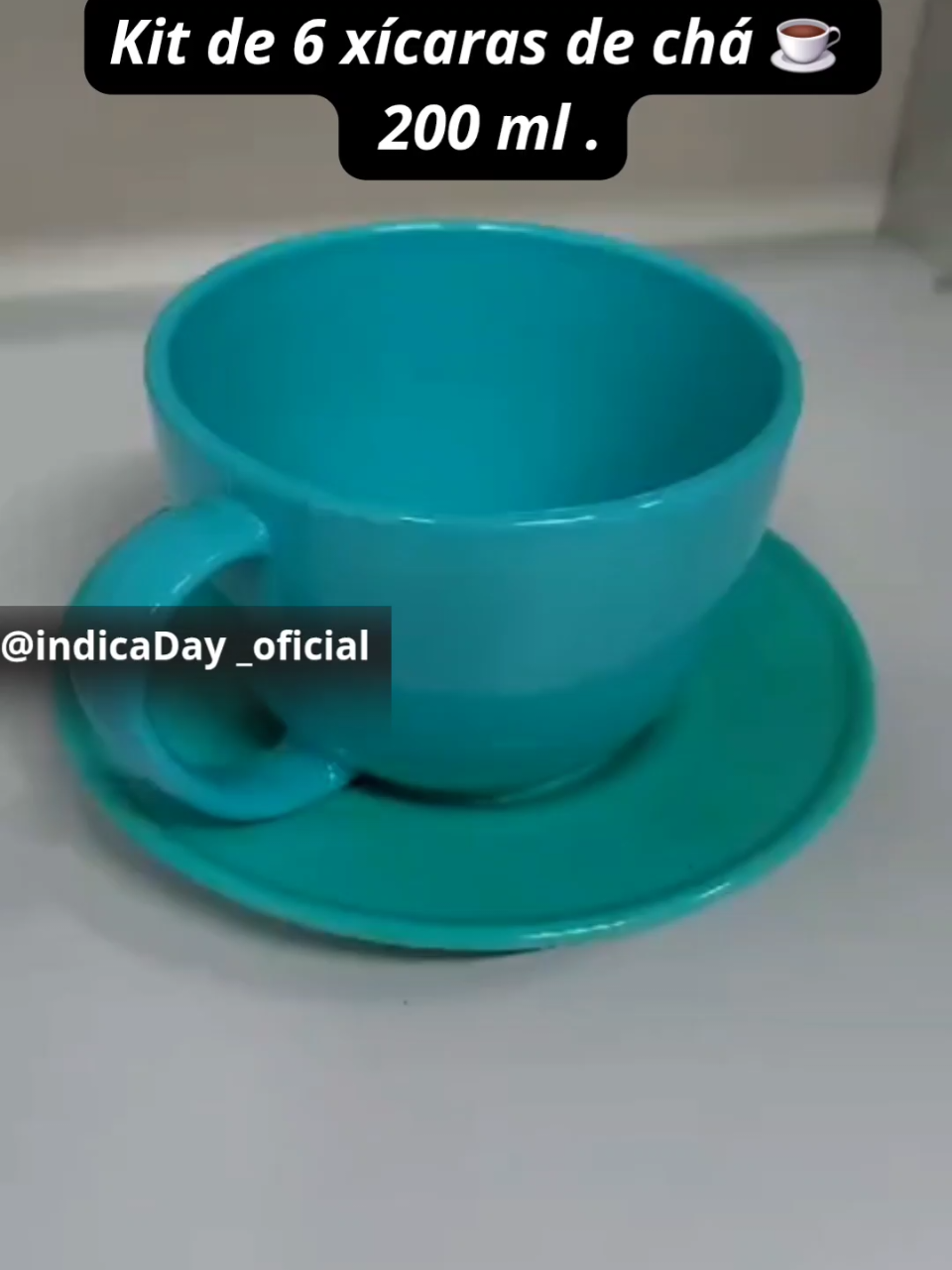 Kit 6 xícaras de chá  200ml  +6 pires#xicarasepires #acrilico  #@indicaDay _oficial https://br.shp.ee/ogdi50a?smtt=0.0.9