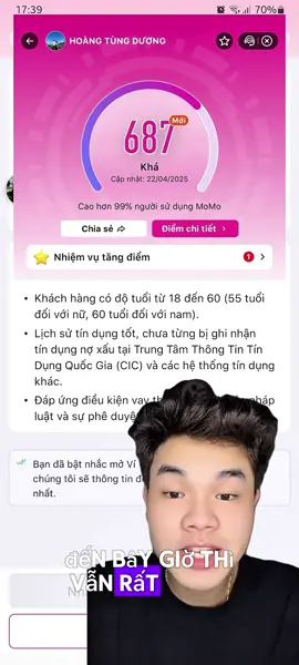 Cách mở vts momo! Rút ví liên hệ tiểu sử em ❤️#vtsmomo #tindung #vts 