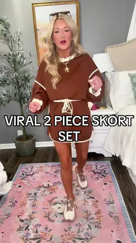 The 2 piece skort sell that everyone needs for Fall! #2pieceset #skorts #skort #fall 