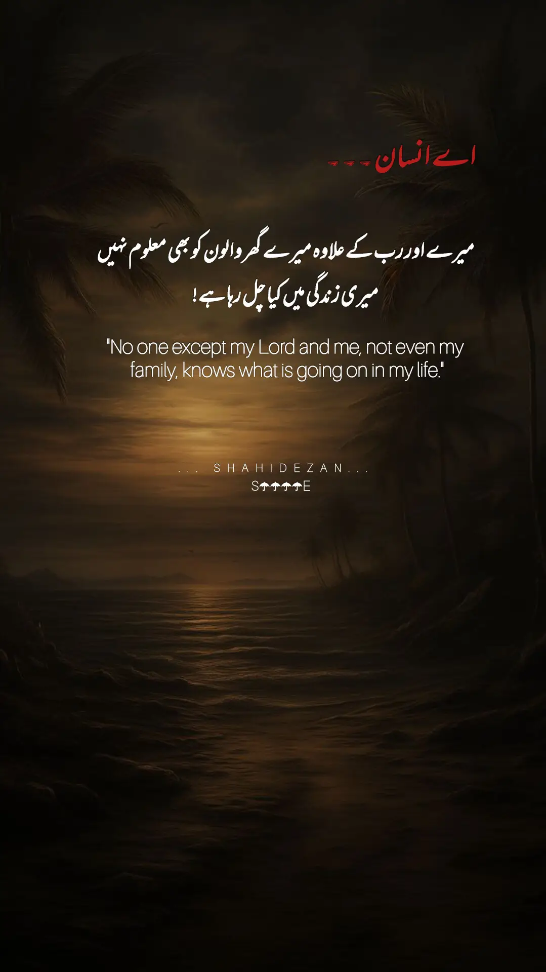 تنہائی کی حقیقت اے انسان! تمہیں کیا خبر، میرے دل میں کیسا طوفان ہے، میرے اور رب کے سوا کوئی نہیں جانتا کہ میری زندگی میں کیا چل رہا ہے۔ میں مسکراہٹ کے پردے اوڑھ کر جیتا ہوں، مگر اندر سے زخموں کا بوجھ اٹھاتا ہوں۔ گھر والے بھی بے خبر ہیں، دنیا والے بھی انجان ہیں، صرف رب جانتا ہے کہ میں کن راتوں میں رو کر سوتا ہوں