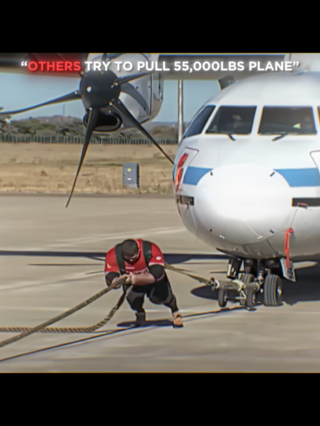 55,00lbs/25ton Plane Pull💀 #gym #gymmotivation #strongman #eddiehall #strength #motivation